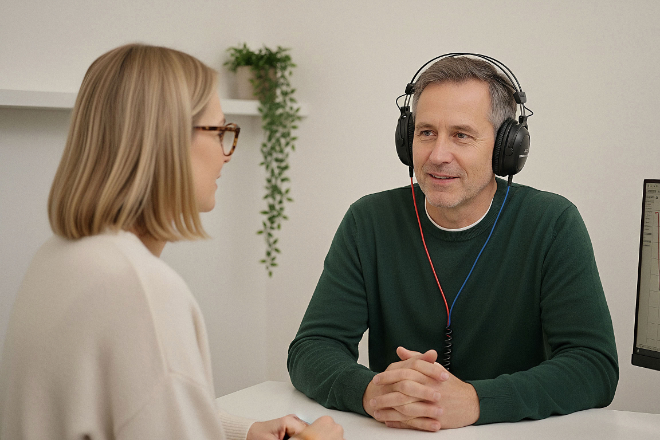 Da sich Hörminderung meist schleichend entwickelt, bleibt sie oft lange unbemerkt - umso wichtiger sind regelmäßige Hörtests.